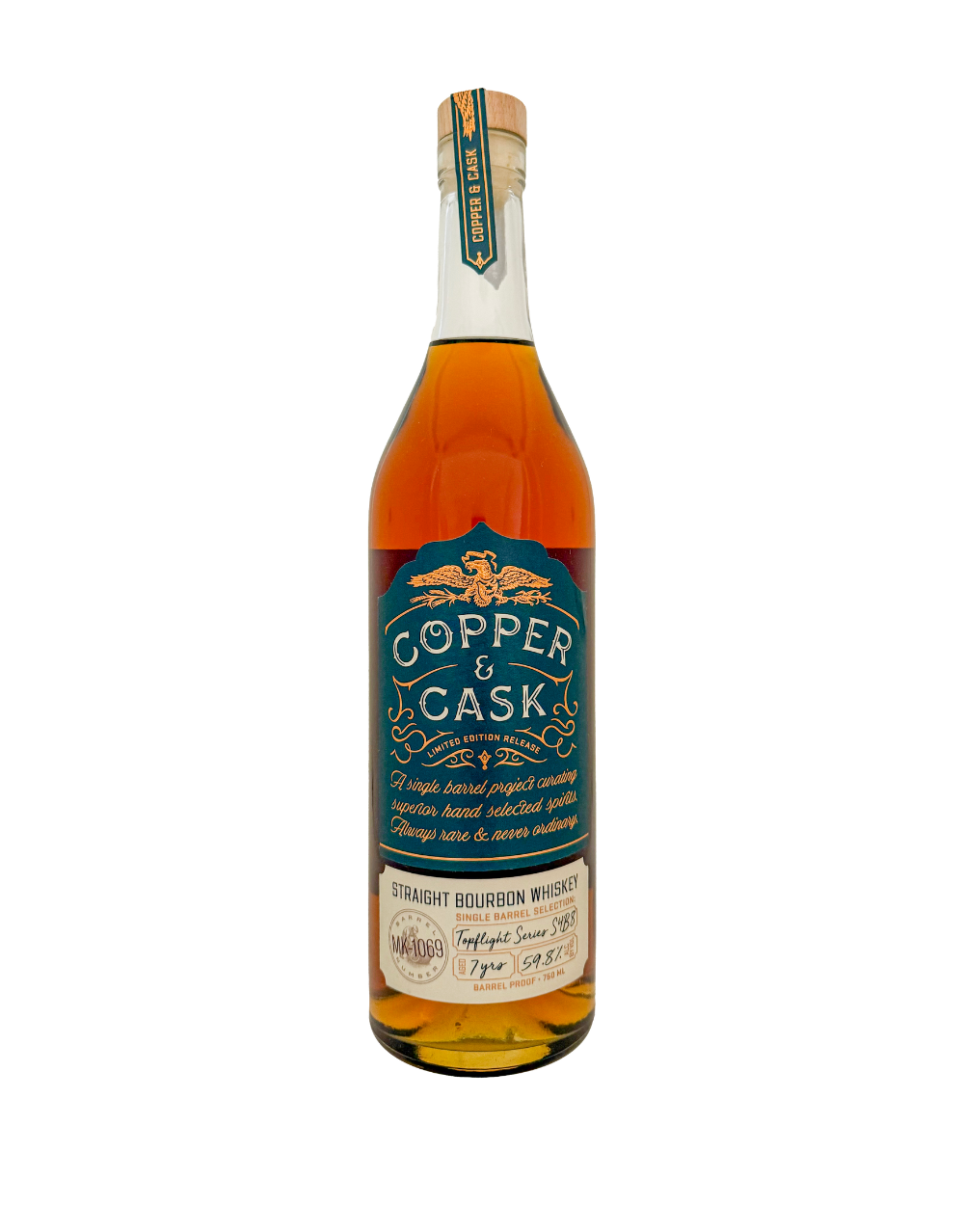 COPPER & CASK STRAIGHT BOURBON WHISKEY SINGLE BARREL S4B8