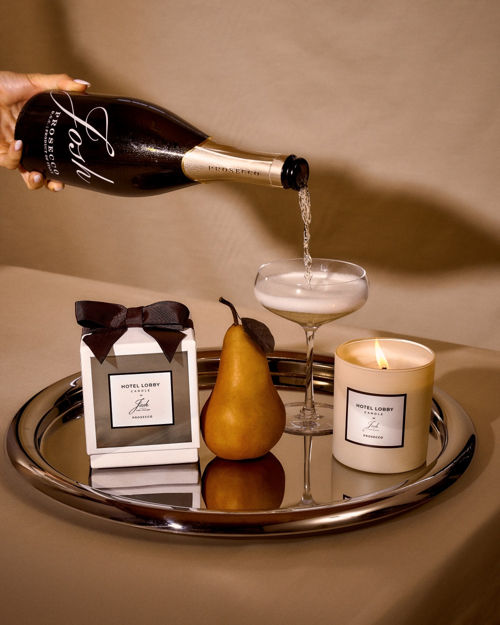 Hotel Lobby Candle X Josh Cellars Prosecco Set | ReserveBar