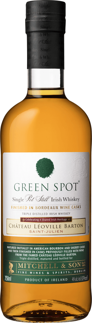 GREEN SPOT SINGLE POT STILL IRISH WHISKEY FINISHED IN BORDEAUX WINE CASKS LEOVILLE BARTON