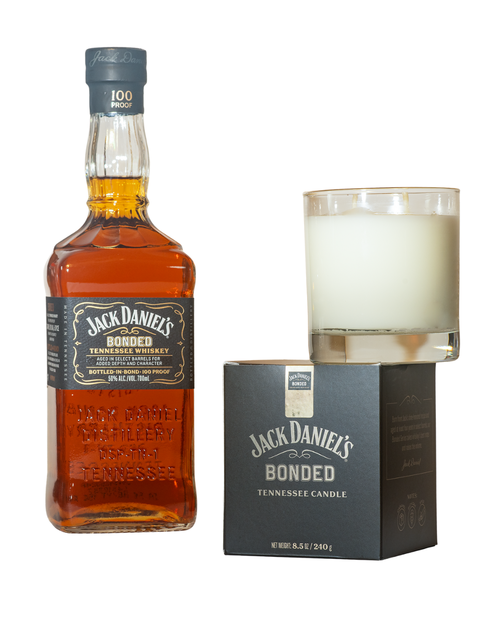 Jack Daniel's Bonded Tennessee Whiskey & Signature Candle Set