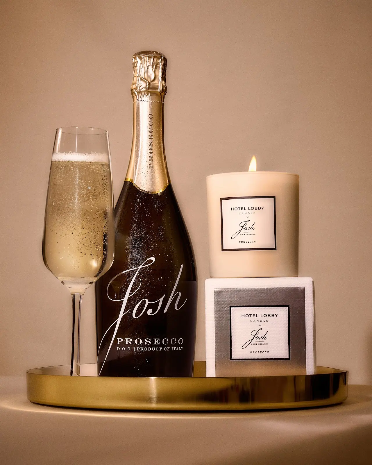 Hotel Lobby Candle X Josh Cellars Prosecco Set | ReserveBar