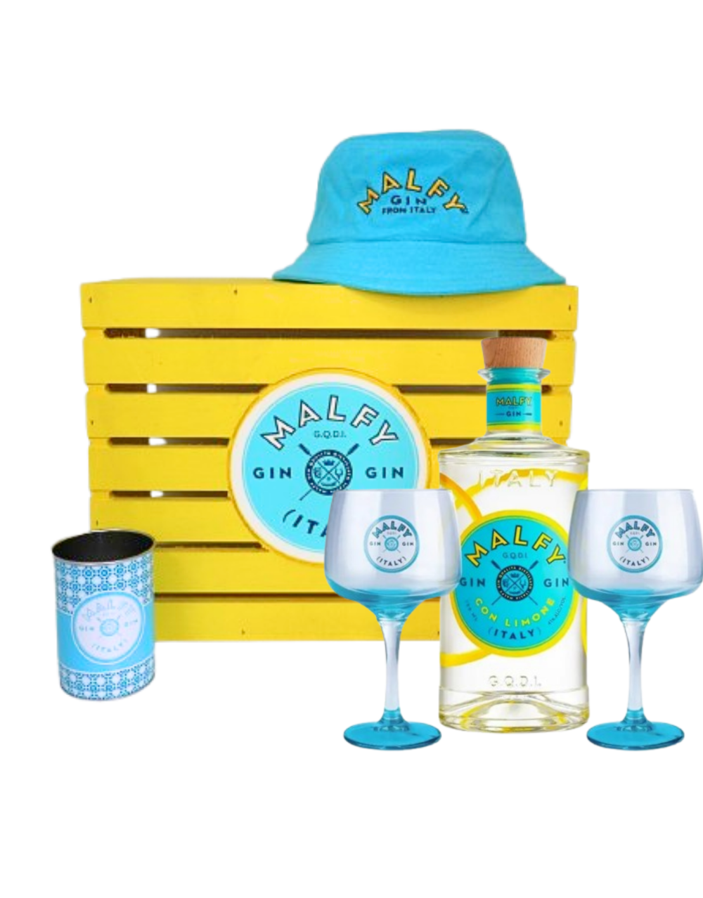 MALFY GIN CON LIMONE & TWO GLASS GIFT SET