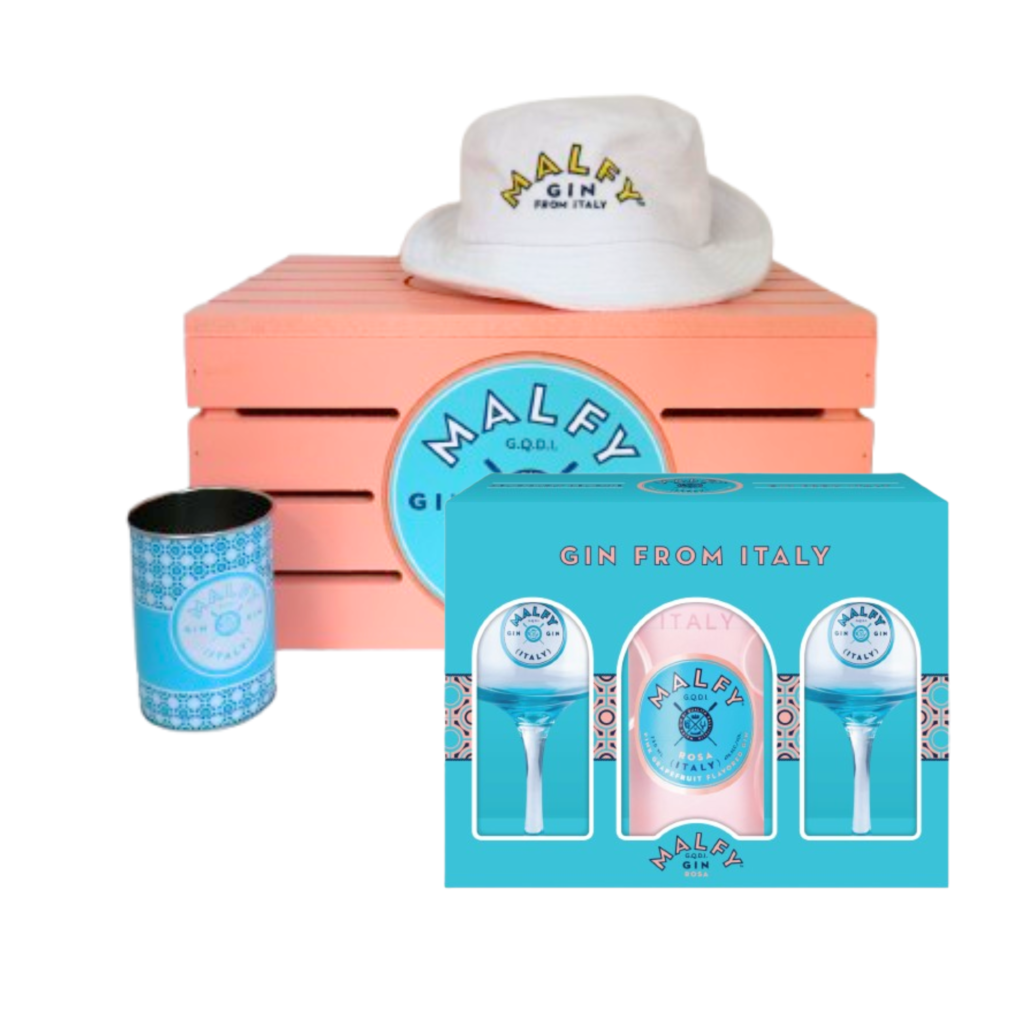 MALFY GIN ROSA & TWO GLASS GIFT SET
