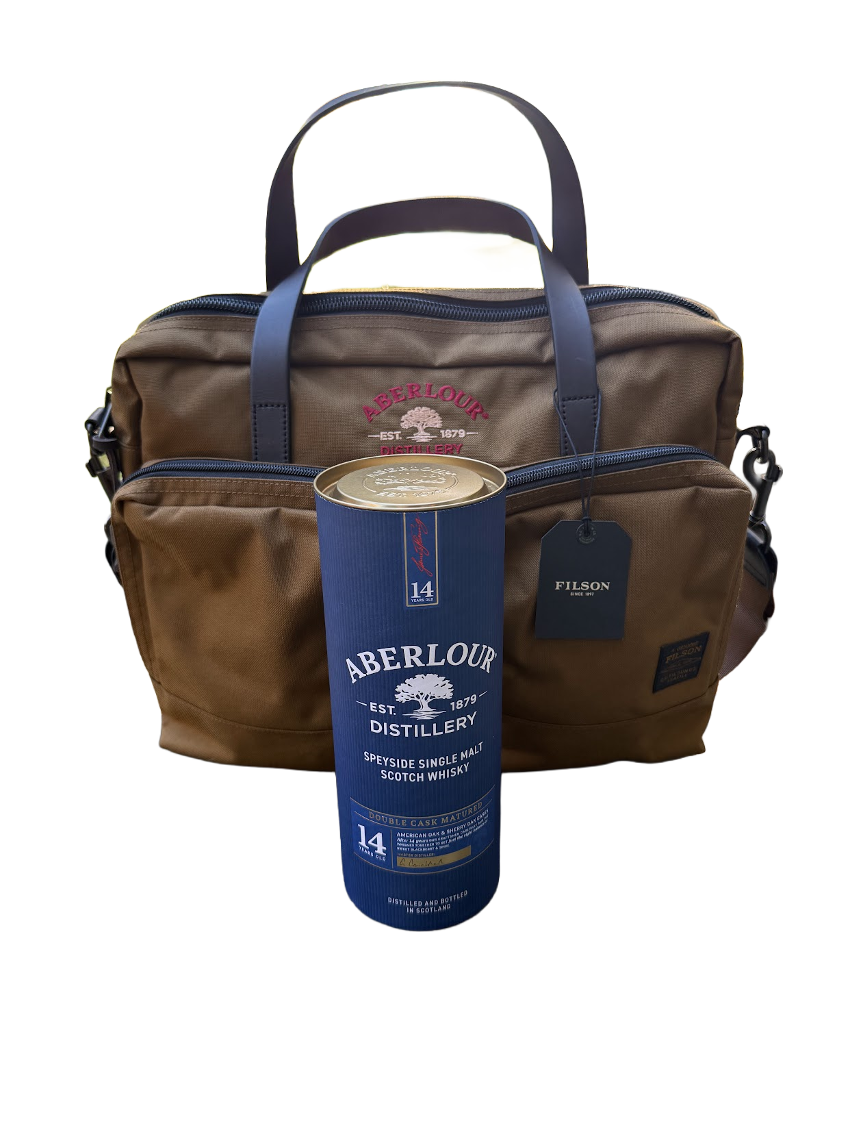 Aberlour 14-Year-Old Scotch Whiskey x Filson Dryden Briefcase Set