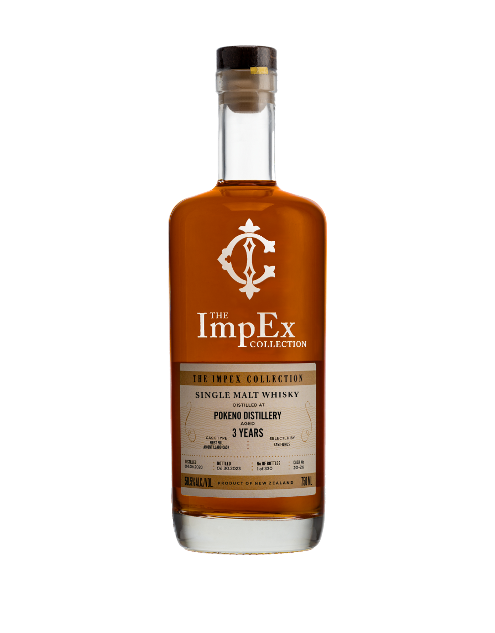 THE IMPEX COLLECTION 2020 3-YEAR-OLD PŌKENO AMONTILLADO CASK #20-26 WHISKY