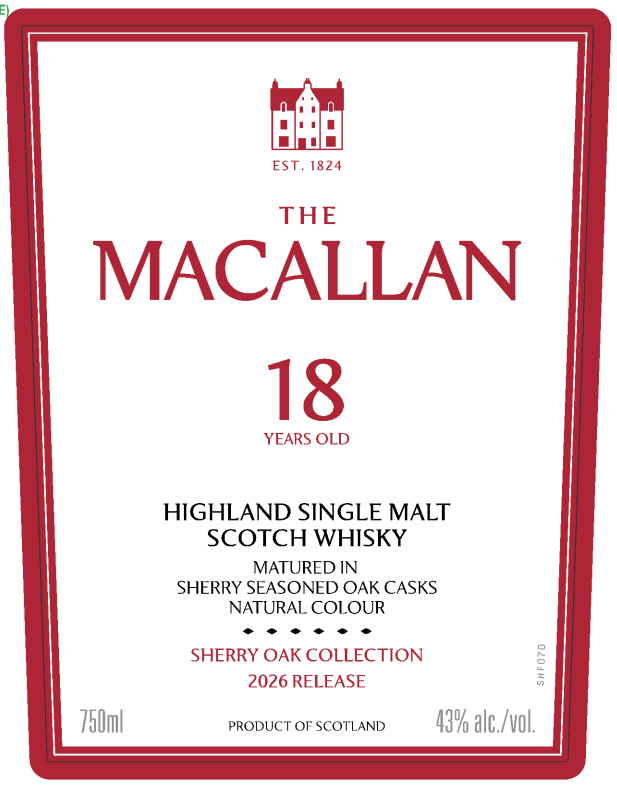 The Macallan Sherry Oak 18 Years Old Single Malt Whisky 2026