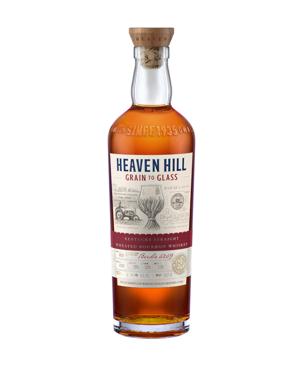 HEAVEN HILL GRAIN TO GLASS KENTUCKY STRAIGHT WHEATED BOURBON (RED LABEL)
