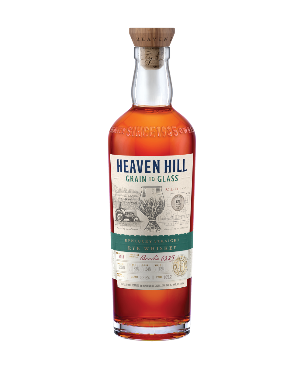 HEAVEN HILL GRAIN TO GLASS KENTUCKY STRAIGHT RYE WHISKEY (GREEN LABEL)