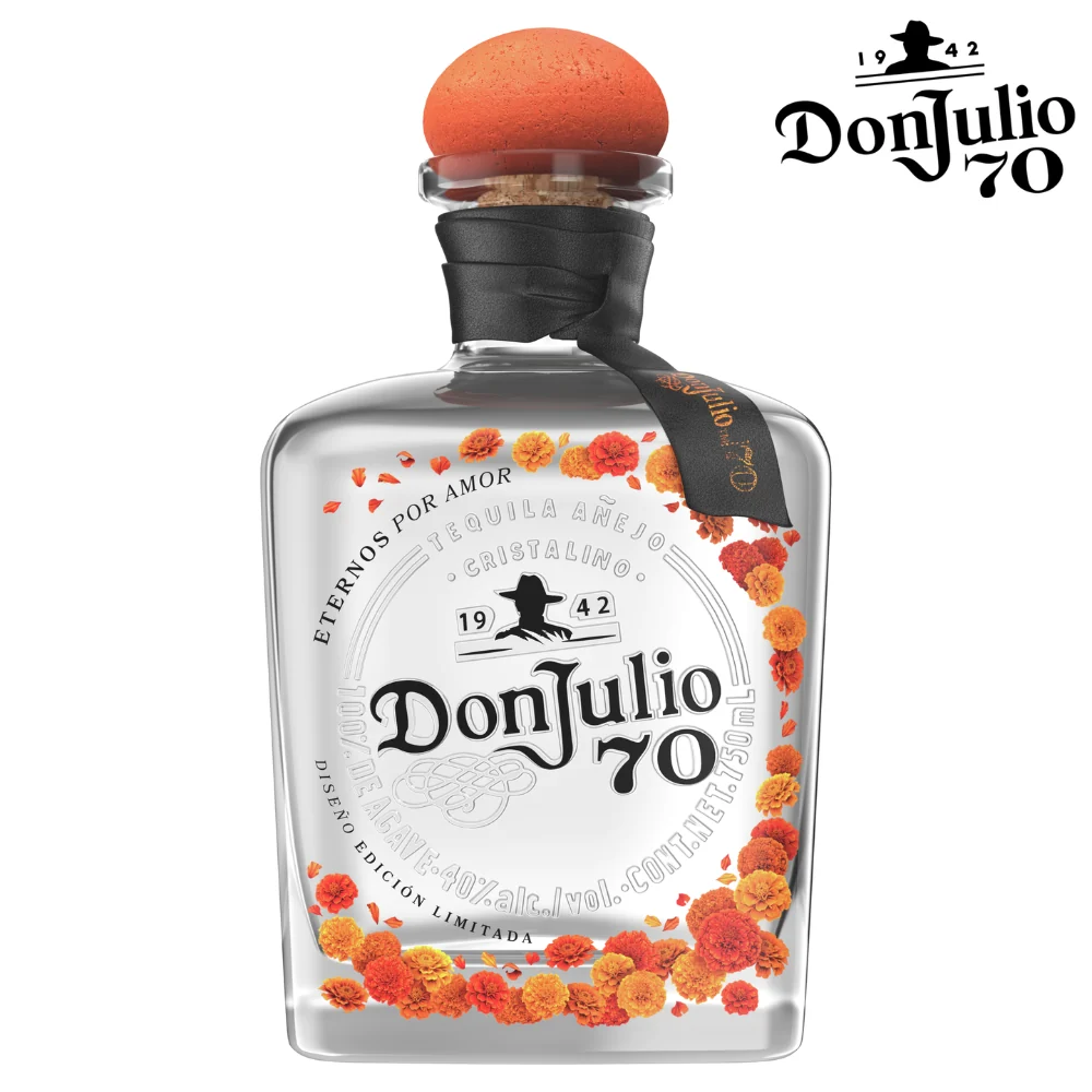 TEQUILA DON JULIO 70 AÑEJO CRISTALINO LIMITED EDITION BOTTLE DESIGNED BY PATRICIO CAMPILLO