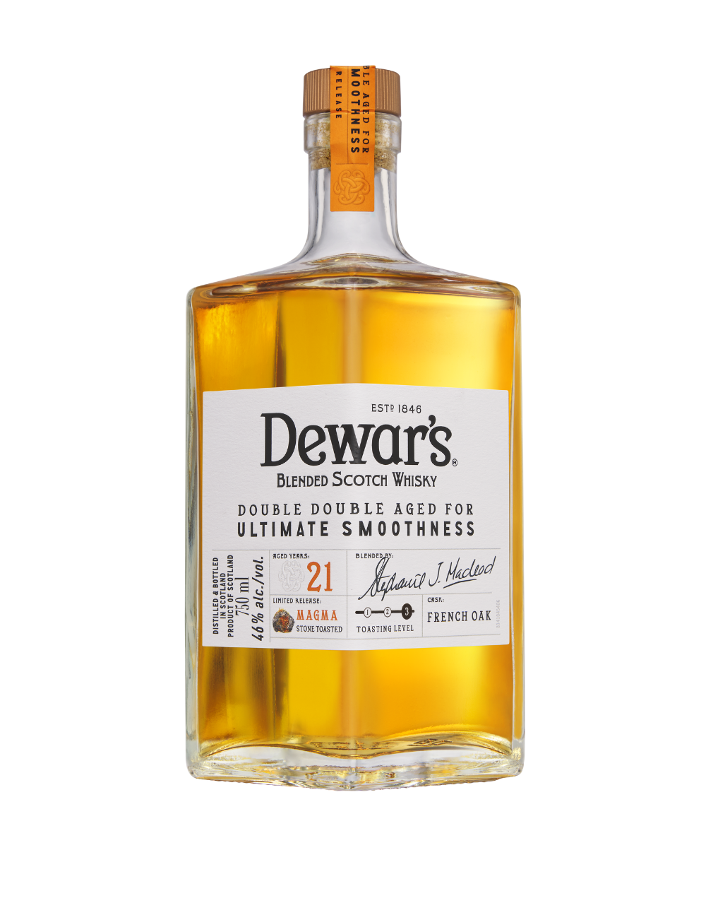 DEWAR'S DOUBLE DOUBLE 21 YEAR OLD, MAGMA STONE TOASTED FRENCH OAK, LEVEL 3