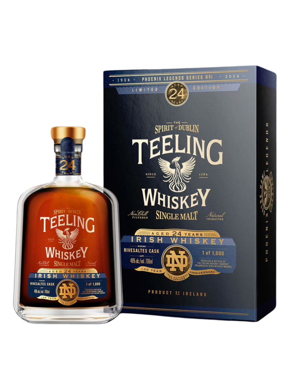 PHOENIX LEGENDS TEELING IRISH WHISKEY SINGLE MALT 24 YEAR OLD