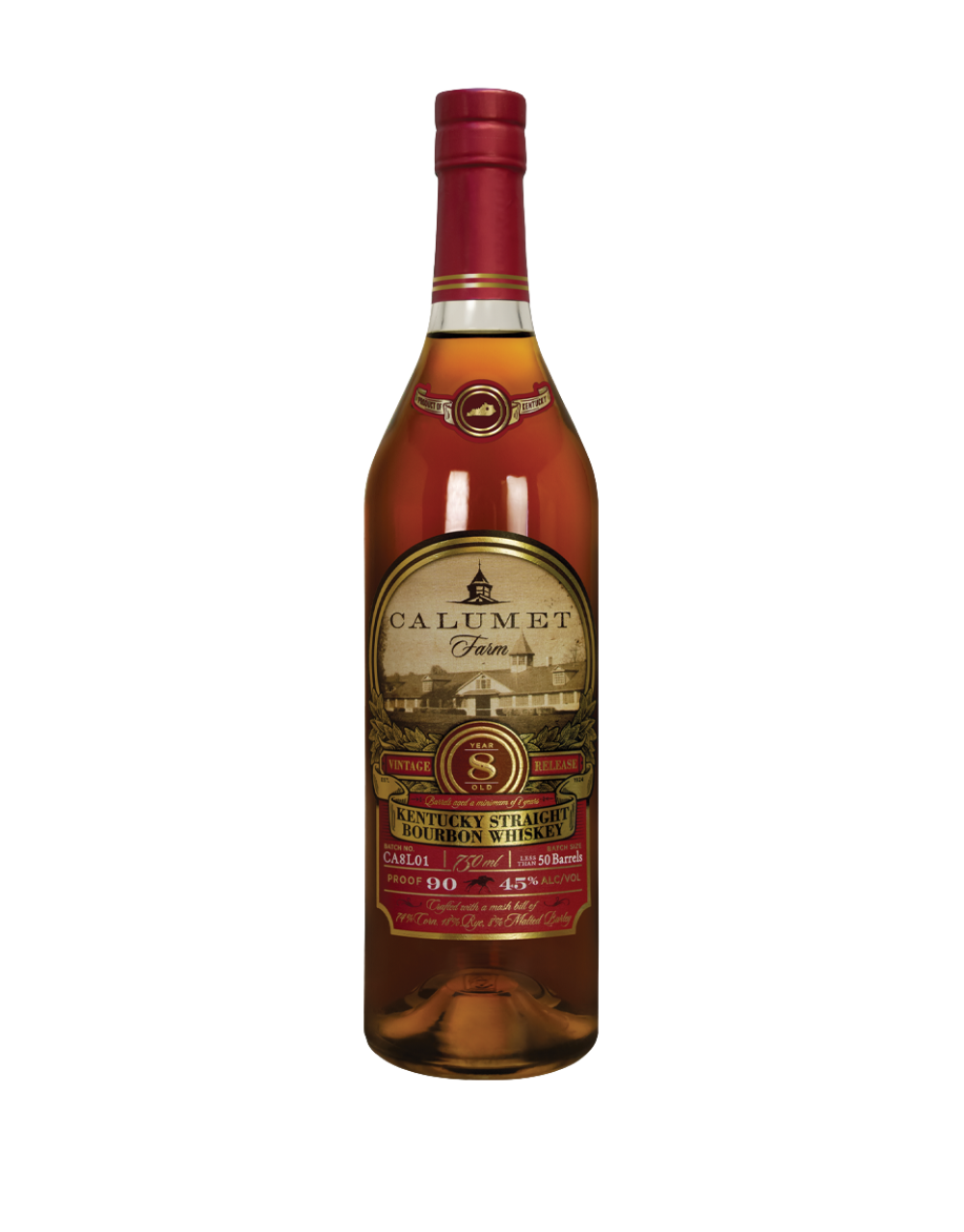 CALUMET FARM 8 YEAR OLD STRAIGHT BOURBON WHISKEY