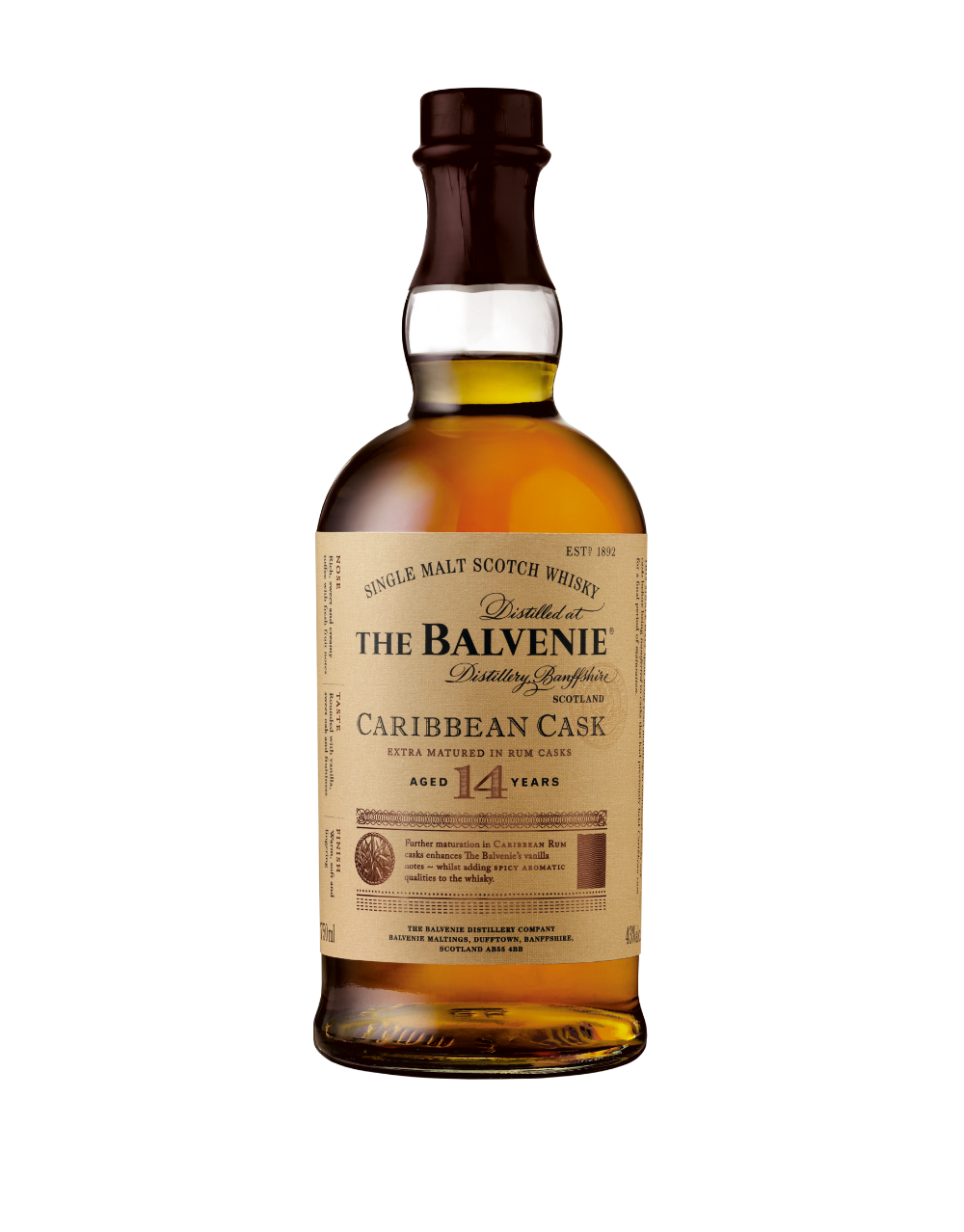THE BALVENIE CARIBBEAN CASK AGED 14 YEARS SINGLE MALT SCOTCH WHISKY
