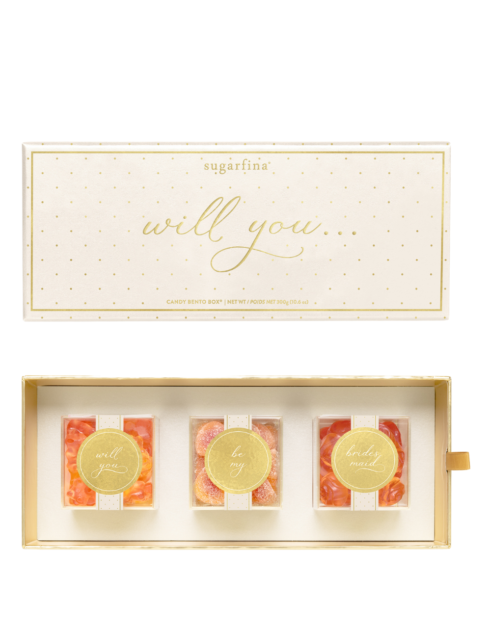 SUGARFINA WILL YOU BE MY BRIDESMAID 3 PIECE CANDY BENTO BOX
