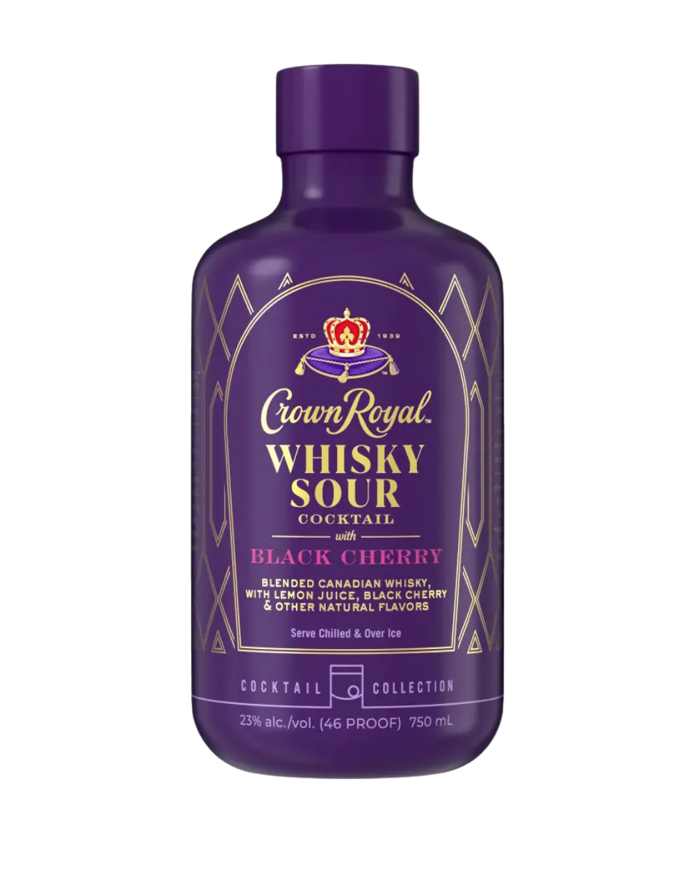 CROWN ROYAL WHISKY SOUR COCKTAIL WITH BLACK CHERRY