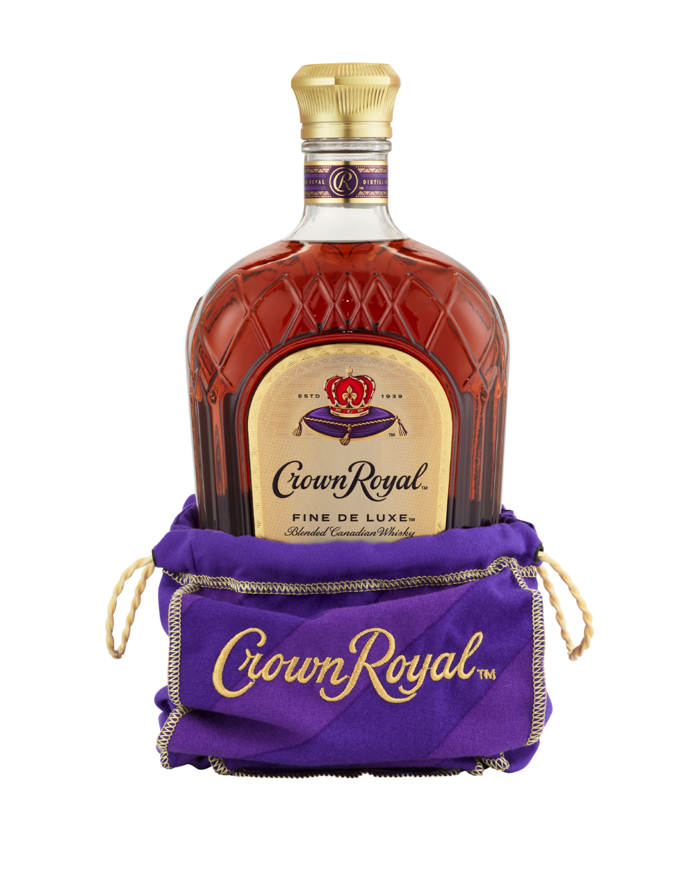 Crown Royal Fine De Luxe Blended Canadian Whisky Bottle With