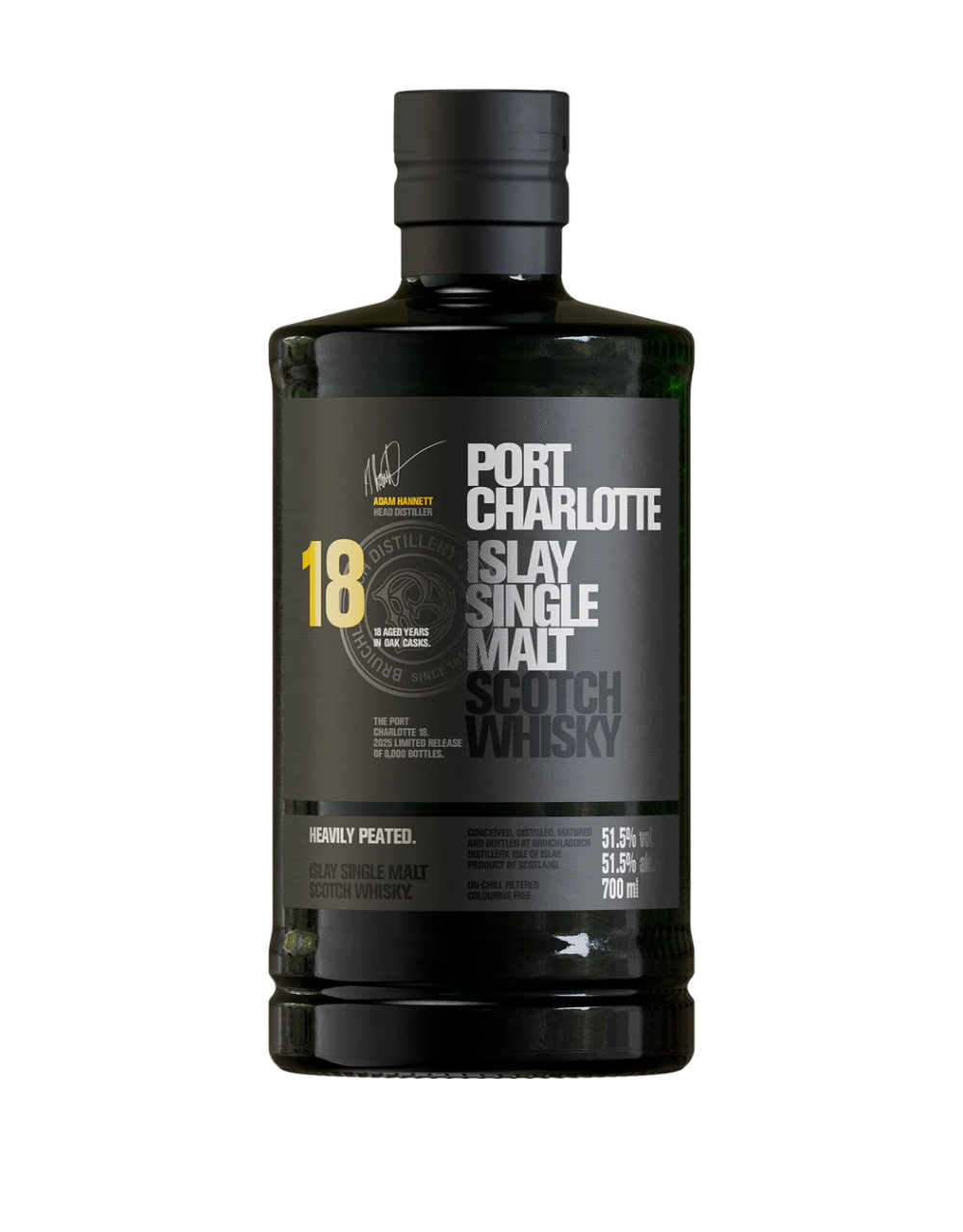 BRUICHLADDICH® PORT CHARLOTTE 18 YEAR OLD SINGLE MALT SCOTCH WHISKY 2025 RELEASE