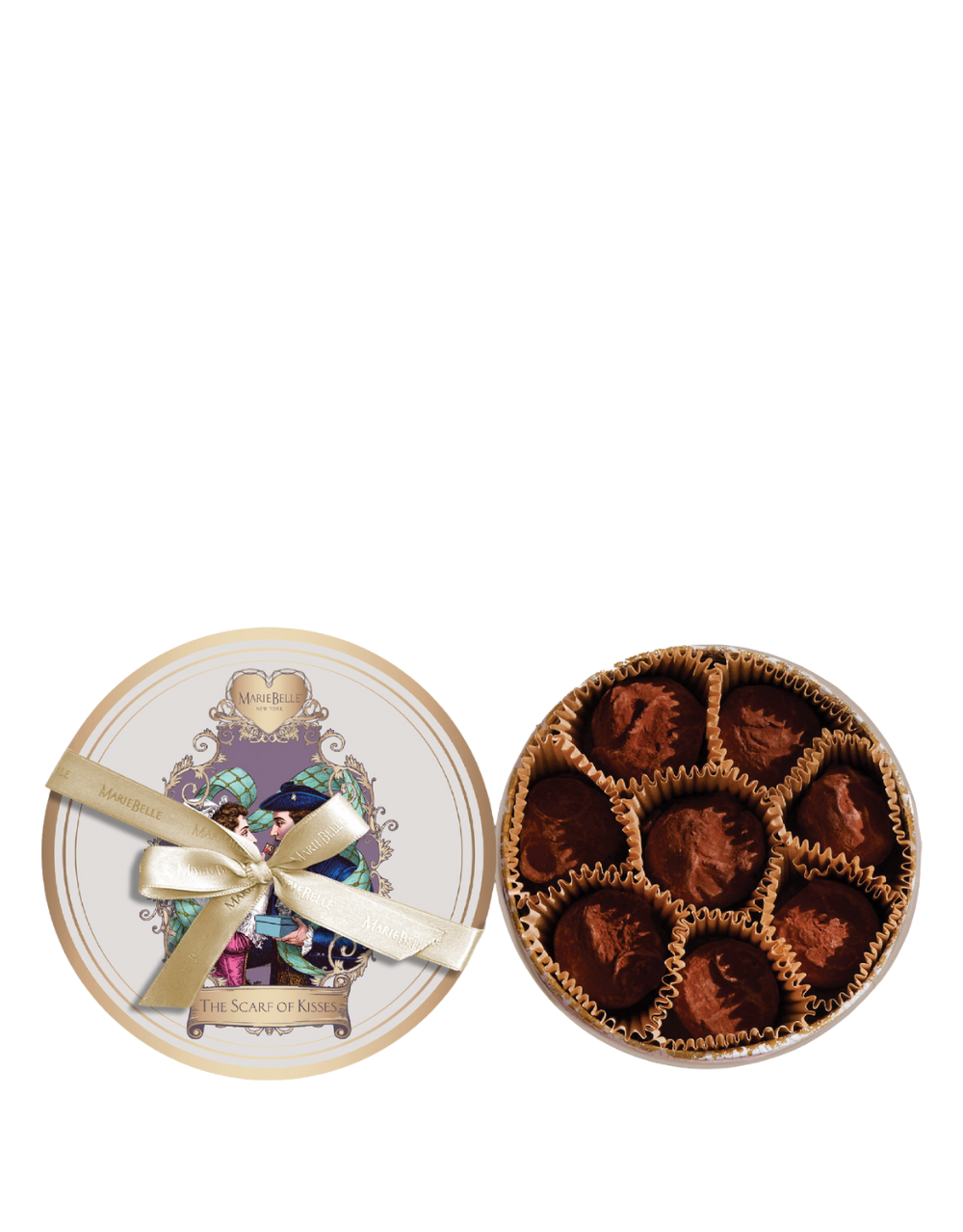MARIEBELLE 8 PIECE DARK TRUFFLES ROUND BOX