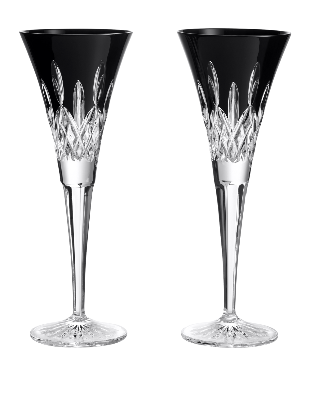 WATERFORD LISMORE BLACK TOASTING FLUTE