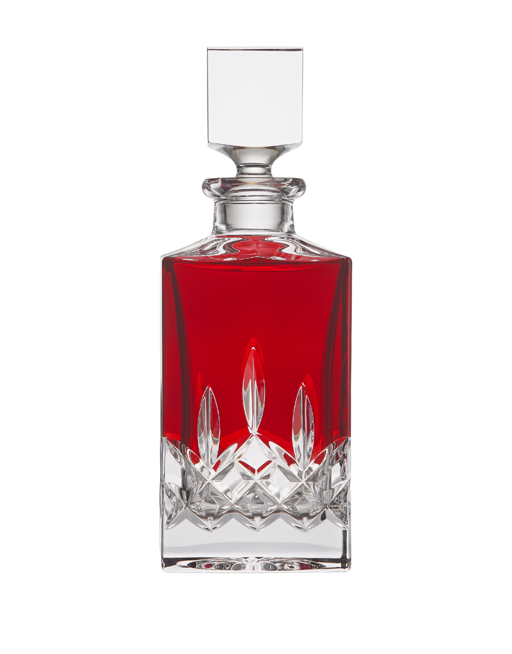 WATERFORD LISMORE RED DECANTER SQUARE