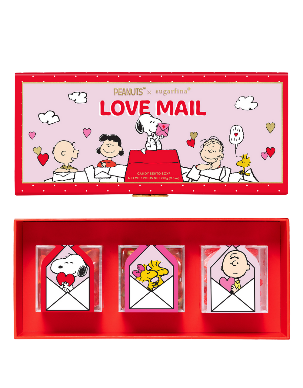 PEANUTS X SUGARFINA LOVE MAIL 3 PIECE CANDY BENTO BOX
