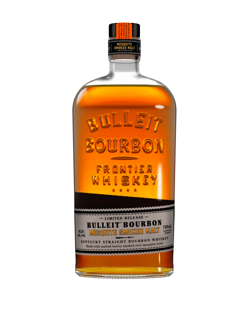 BULLEIT BOURBON MESQUITE SMOKED MALT KENTUCKY STRAIGHT BOURBON WHISKEY