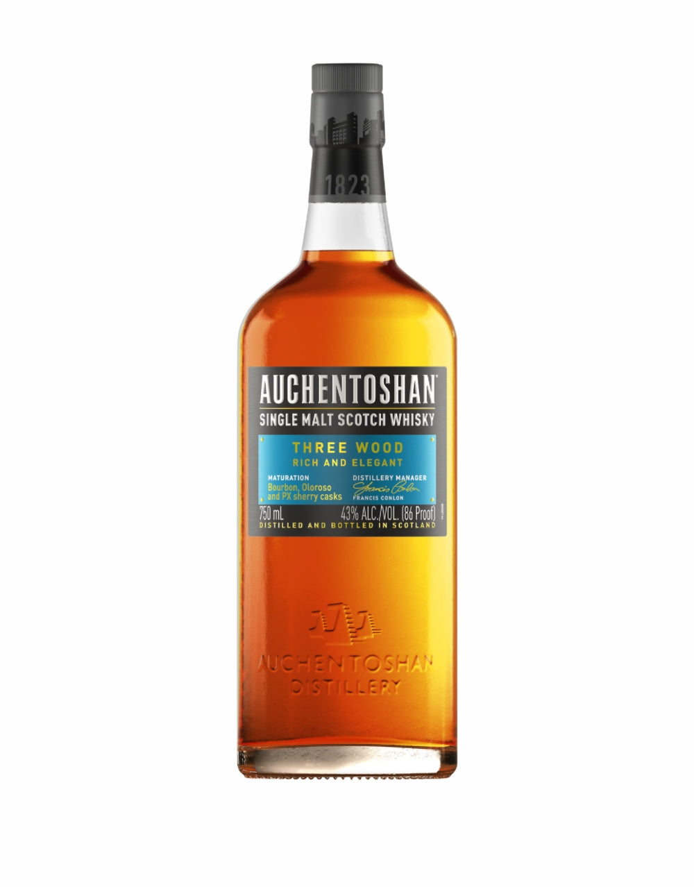 AUCHENTOSHAN THREE WOOD LOWLAND SINGLE MALT SCOTCH WHISKY