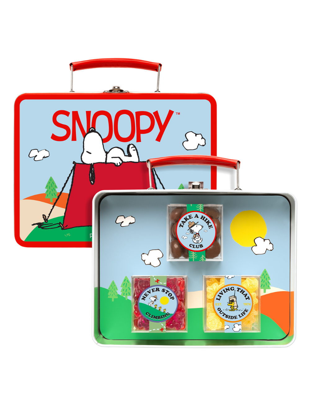 SUGARFINA CAMP WITH SNOOPY 3 PIECE CANDY LUNCHBOX
