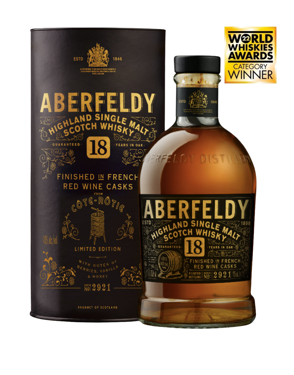 ABERFELDY 18 YEAR OLD LIMITED EDITION CÔTE RÔTIE FRENCH WINE CASK FINISH