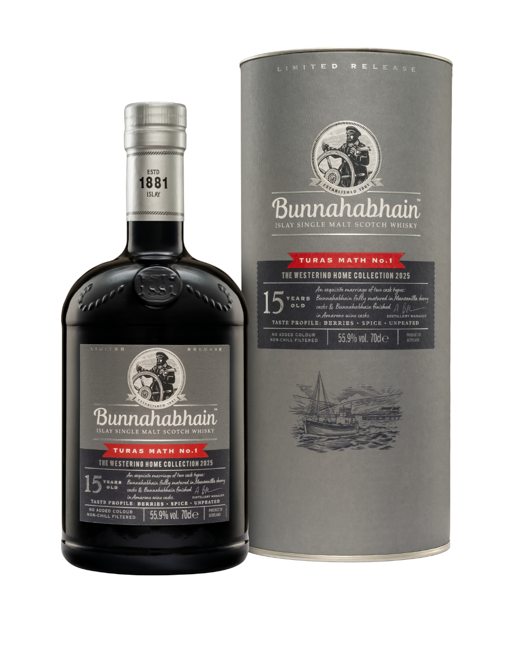BUNNAHABHAIN TURAS MATH NO.1 15 YEAR OLD SINGLE MALT SCOTCH WHISKY