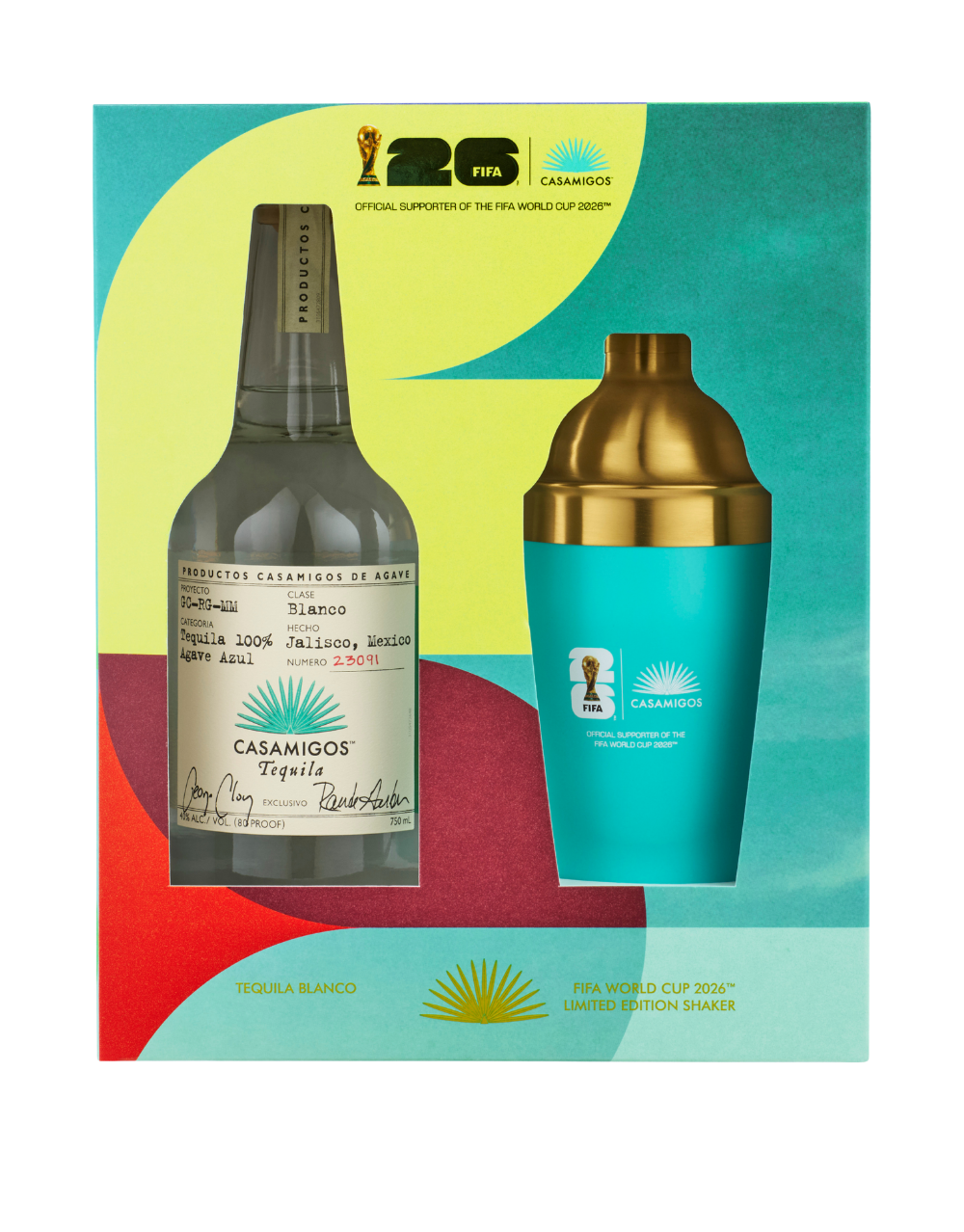 CASAMIGOS BLANCO TEQUILA BOTTLE WITH FIFA WORLD CUP 2026™ COCKTAIL SHAKER