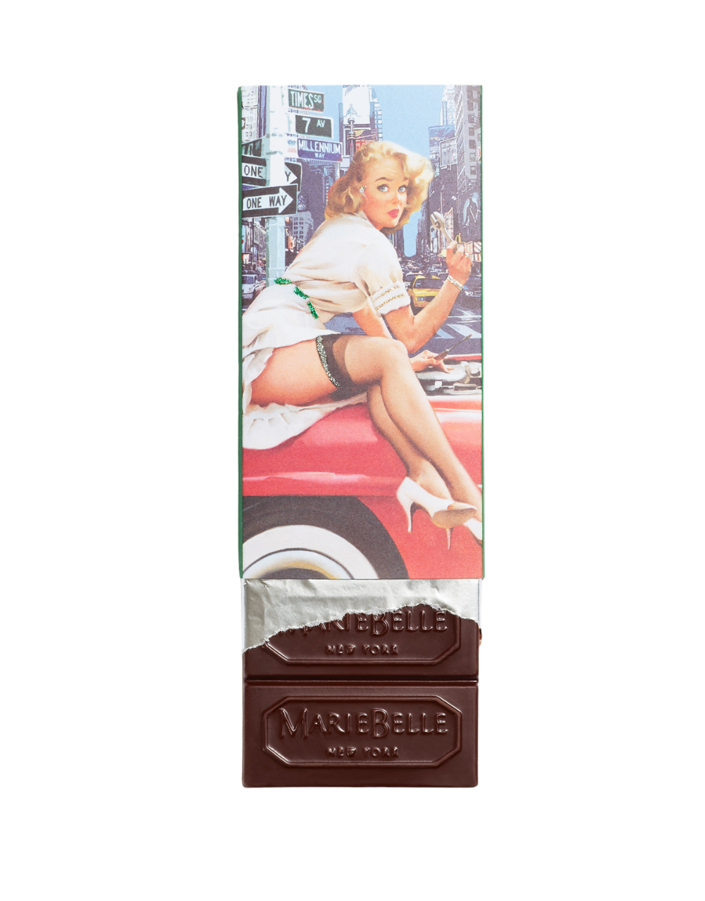 MARIEBELLE DOLORES PIN-UP CHOCOLATE BAR: DARK CHOCOLATE