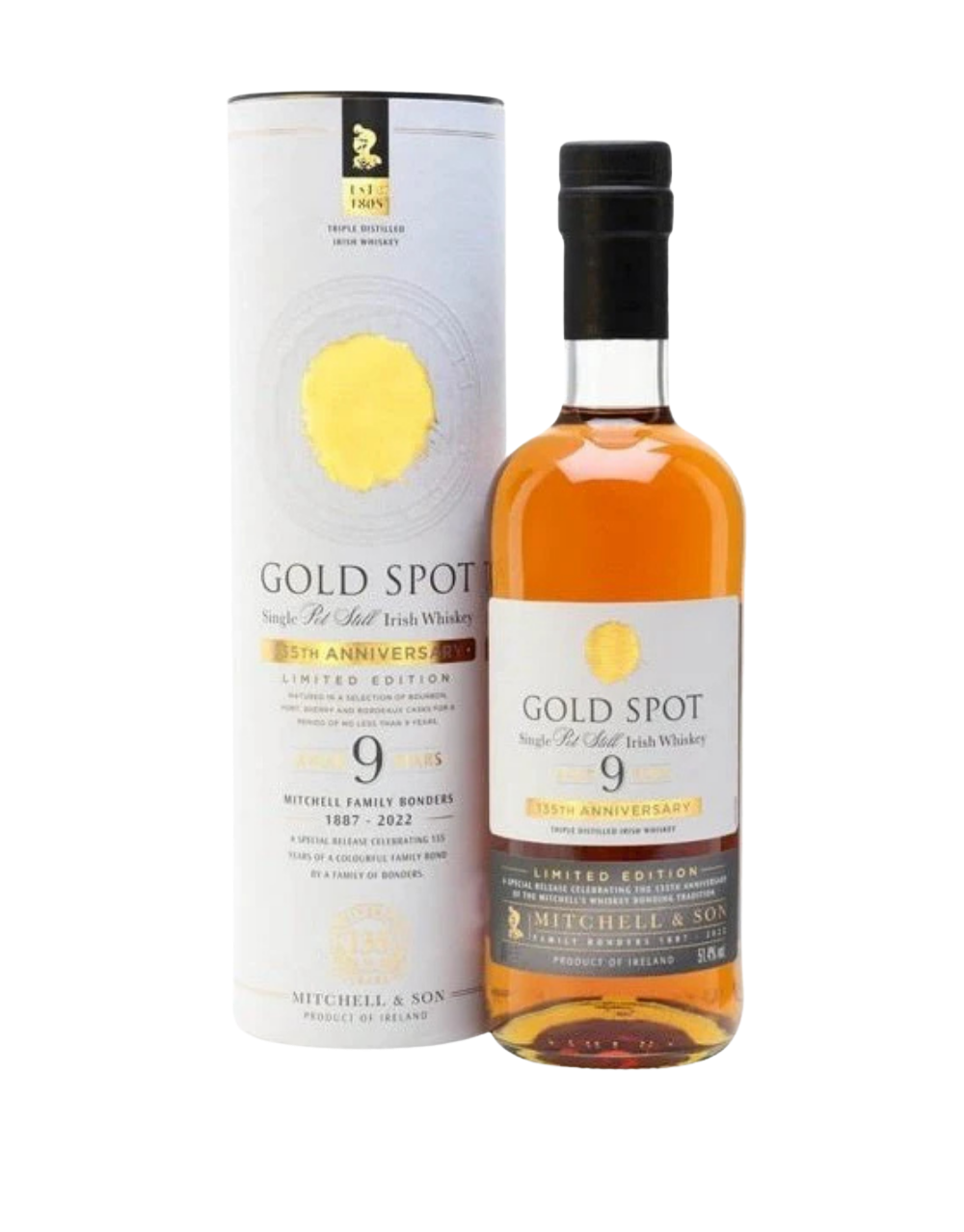 GOLD SPOT SINGLE POT STILL IRISH WHISKEY 135TH ANNIVERSARY LIMITED EDITION 9 YR