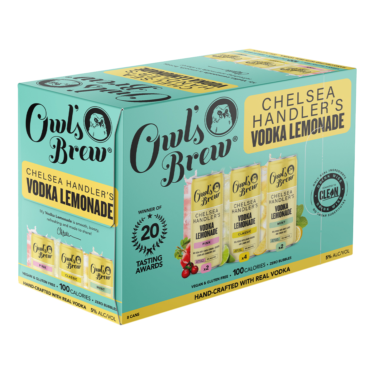 OWL'S BREW CHELSEA HANDLER VODKA LEMONADE COCKTAIL VARIETY PACK