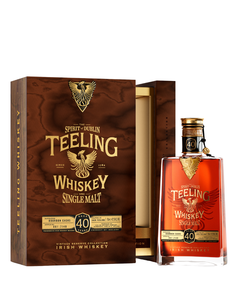 Teeling 40 Year Old Single Malt Irish Whiskey Bourbon Cask Finish
