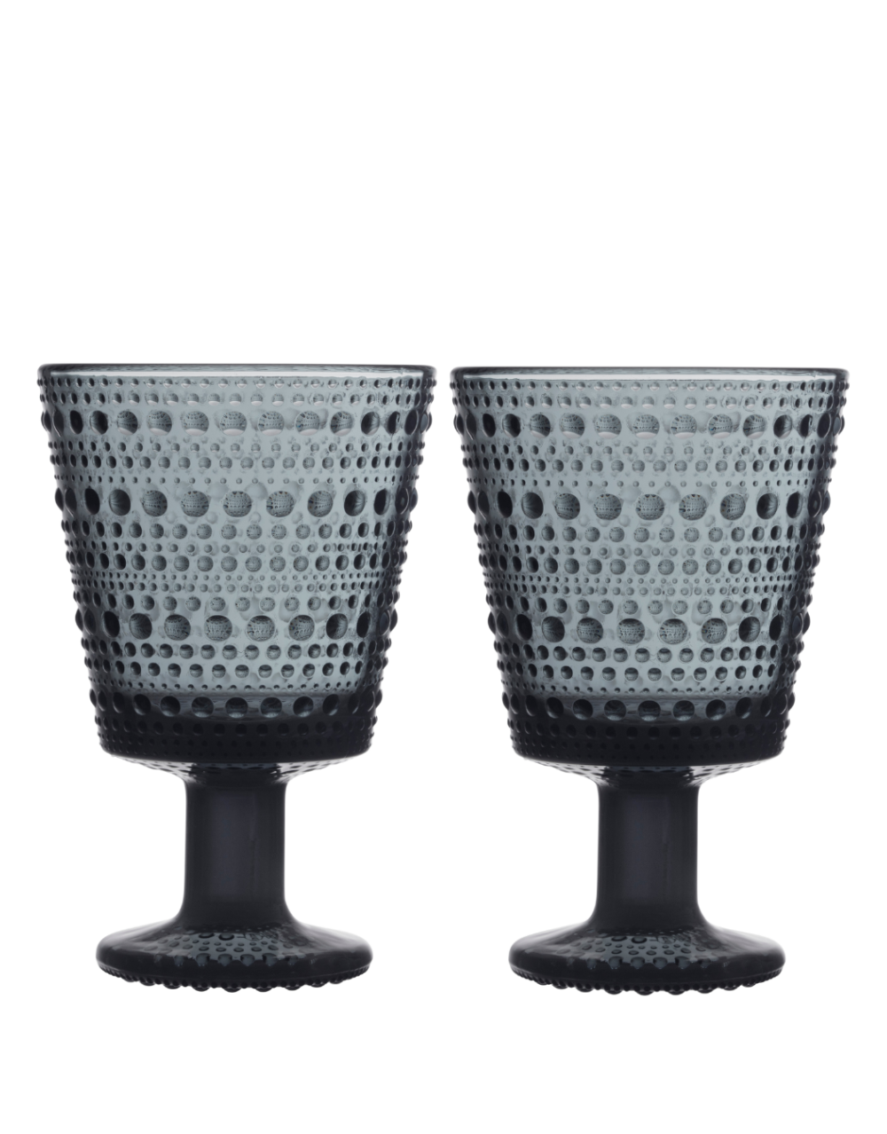 IITTALA KASTEHELMI 8.8 OZ. UNIVERSAL GLASS SET- DARK GREY