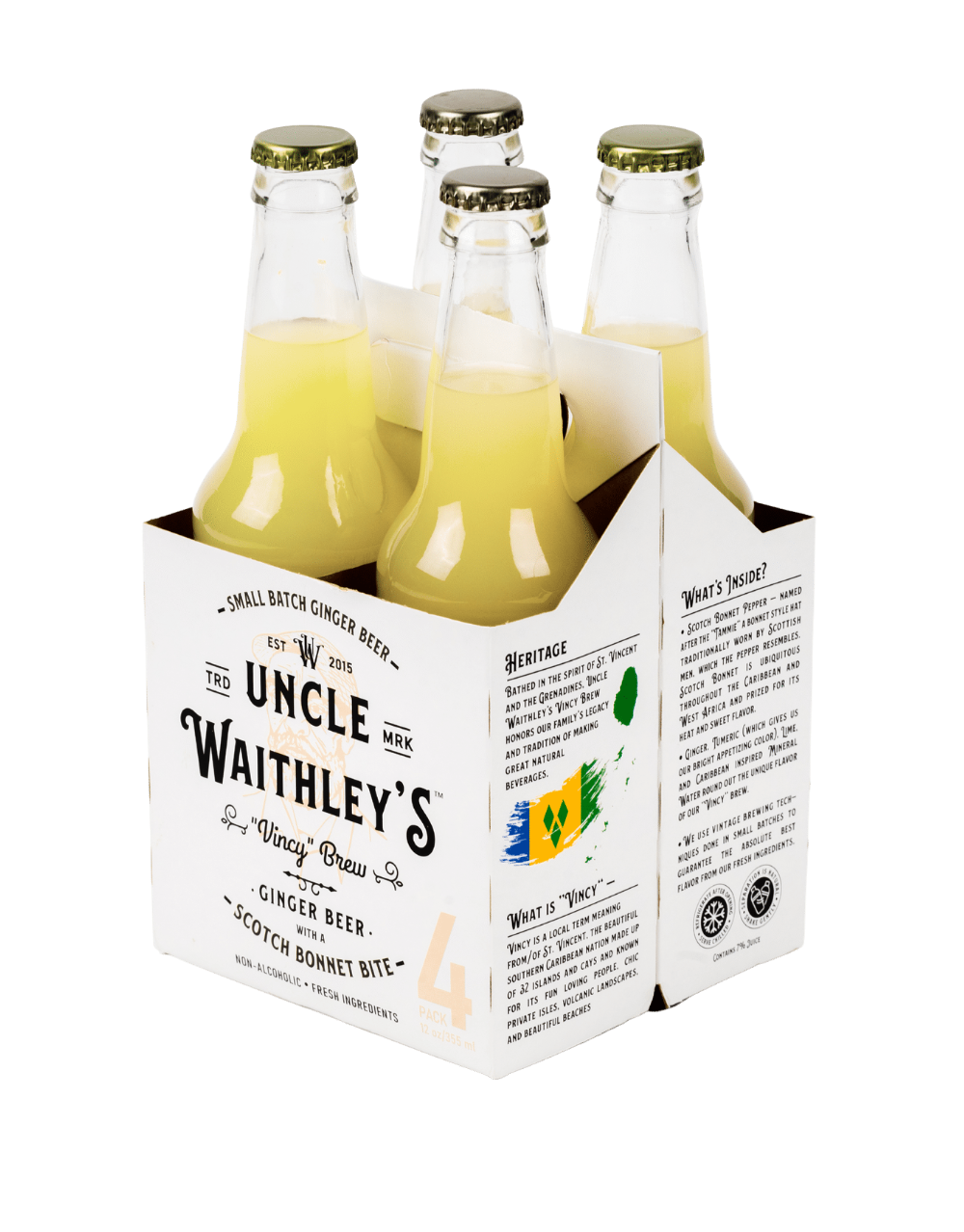 UNCLE WAITHLEY'S VINCY BREW ALL NATURAL GINGER BEER