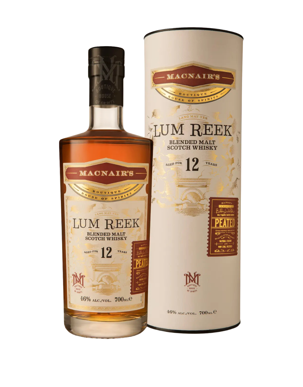 MACNAIR'S LUM REEK 12 YEAR OLD PEATED BLENDED MALT