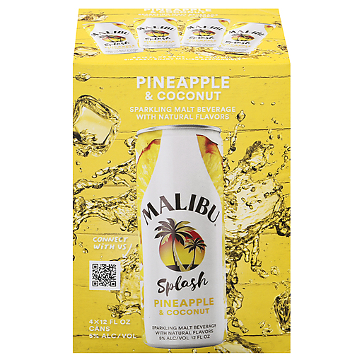 Malibu Splash Flavored Malt Beverage Pineapple & Coconut Sparkling Malt Beverage
