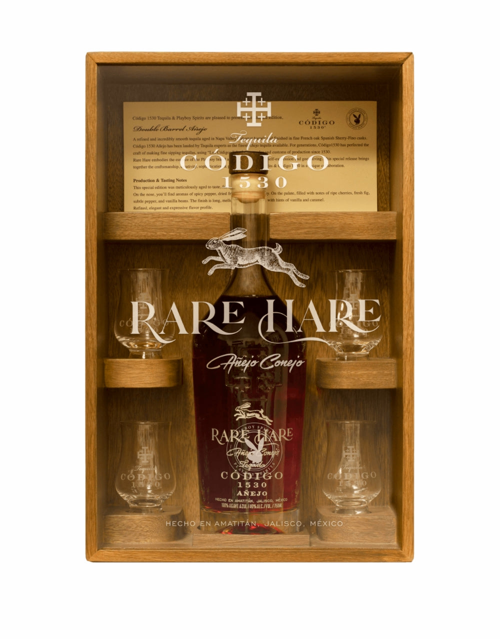 CÓDIGO 1530 PLAYBOY RARE HARE AÑEJO TEQUILA