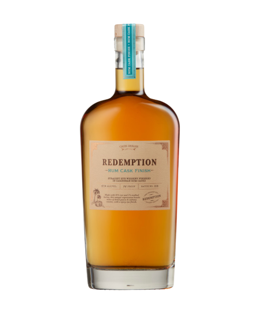 REDEMPTION RUM CASK FINISHED STRAIGHT RYE WHISKEY