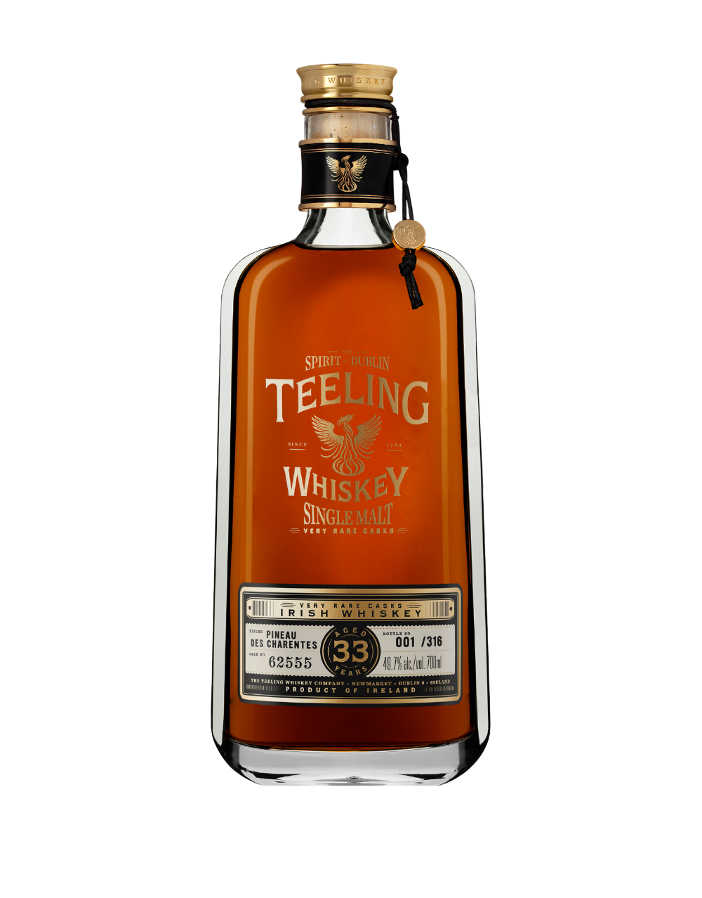 TEELING 33 YEAR OLD SINGLE MALT IRISH WHISKEY PINEAU DES CHARENTES FINISH