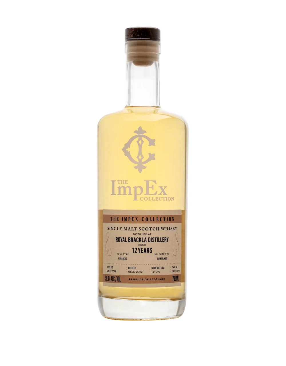 THE IMPEX COLLECTION 2011 12 YEAR OLD ROYAL BRACKLA SINGLE CASK #110000245