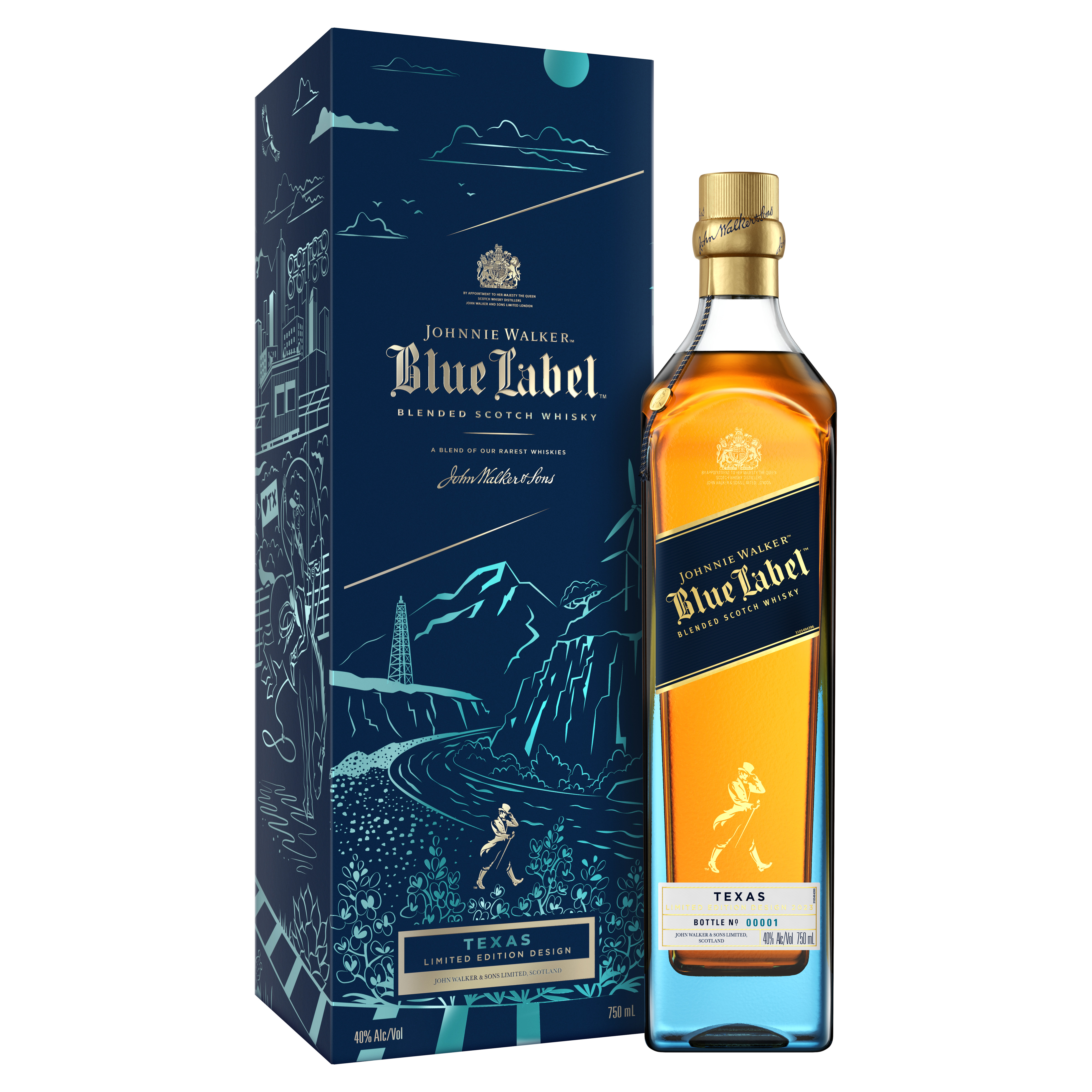 Johnnie Walker Blue Label Blended Scotch Whisky, Texas Edition