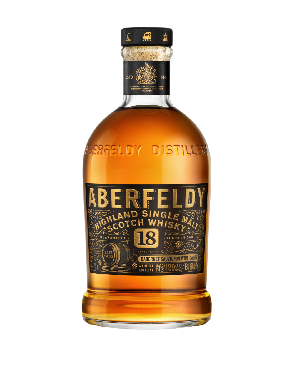 ABERFELDY 18 YEAR OLD LIMITED EDITION SINGLE MALT SCOTCH WHISKY FINISHED IN NAPA VALLEY CABERNET SAUVIGNON CASKS