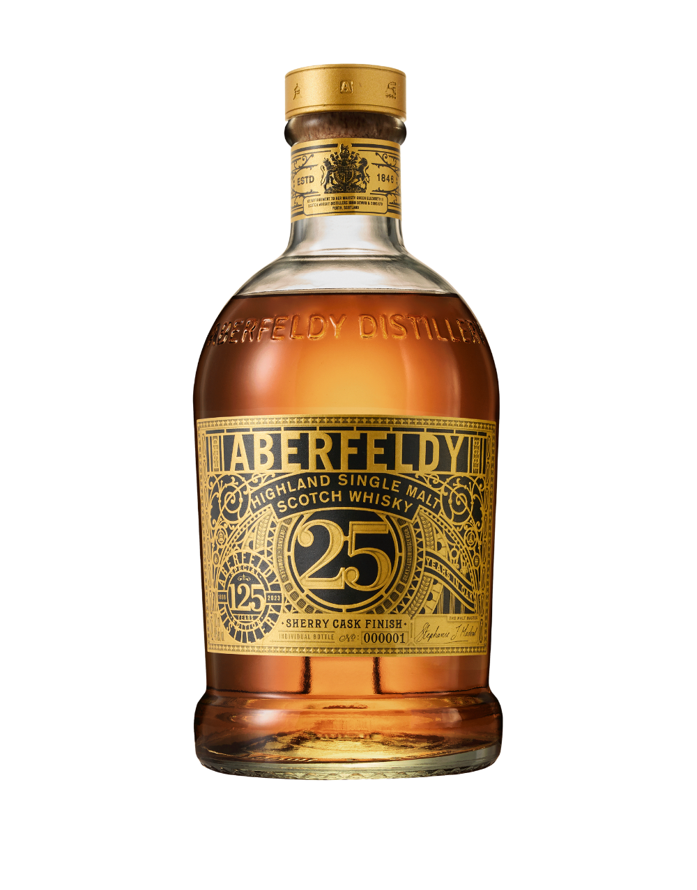 ABERFELDY 25 YEAR OLD SINGLE MALT SCOTCH WHISKY 125TH ANNIVERSARY LIMITED EDITION, SHERRY CASK FINISH