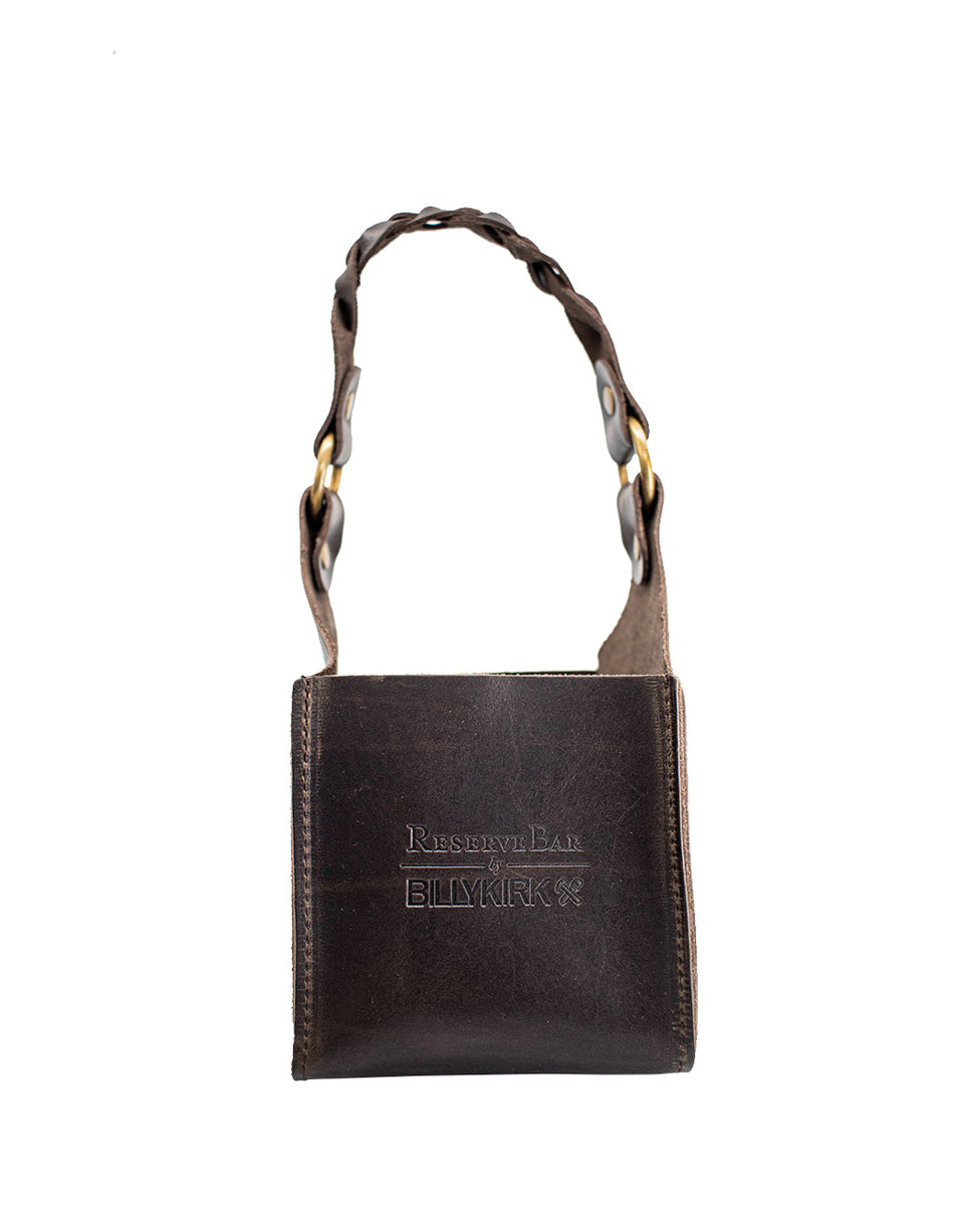 BILLYKIRK HANDMADE LEATHER BOTTLE HOLDER WITH BRAIDED STRAP