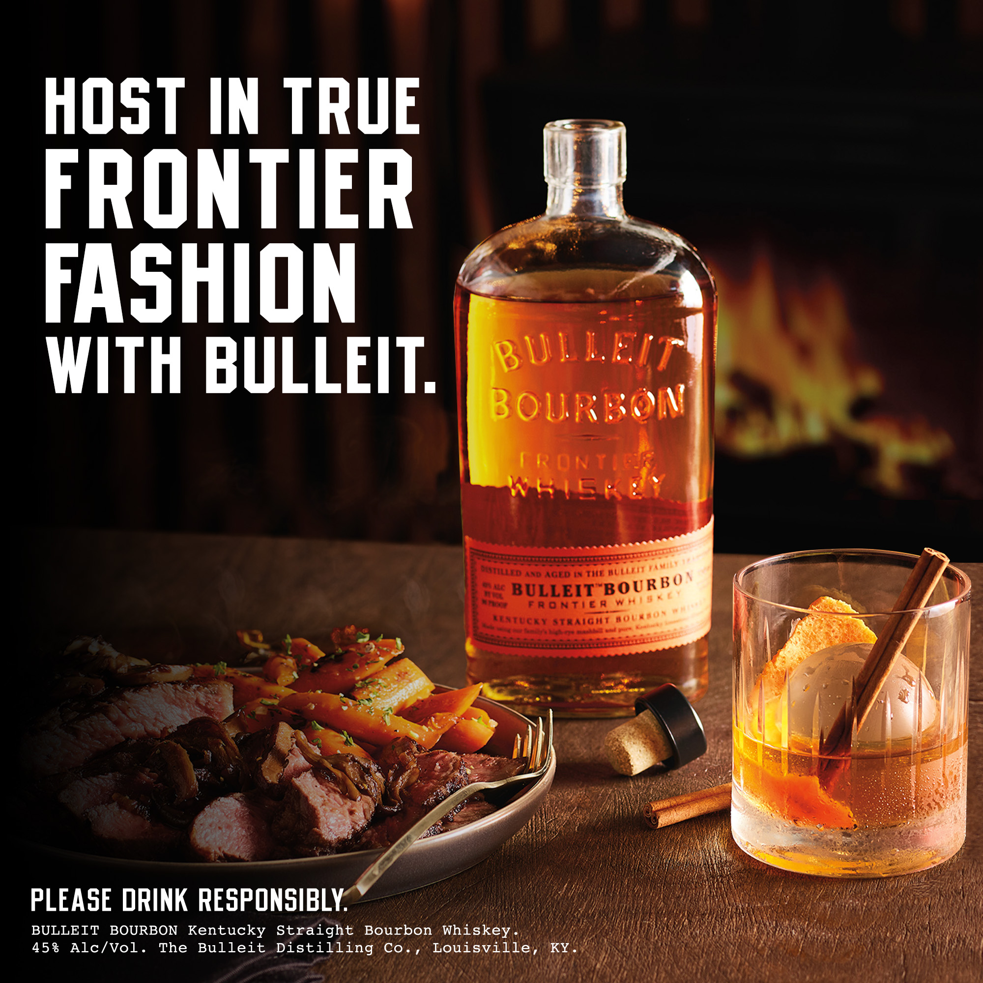 Bulleit Bourbon Whiskey With Two Branded Ceramic Mugs | ReserveBar