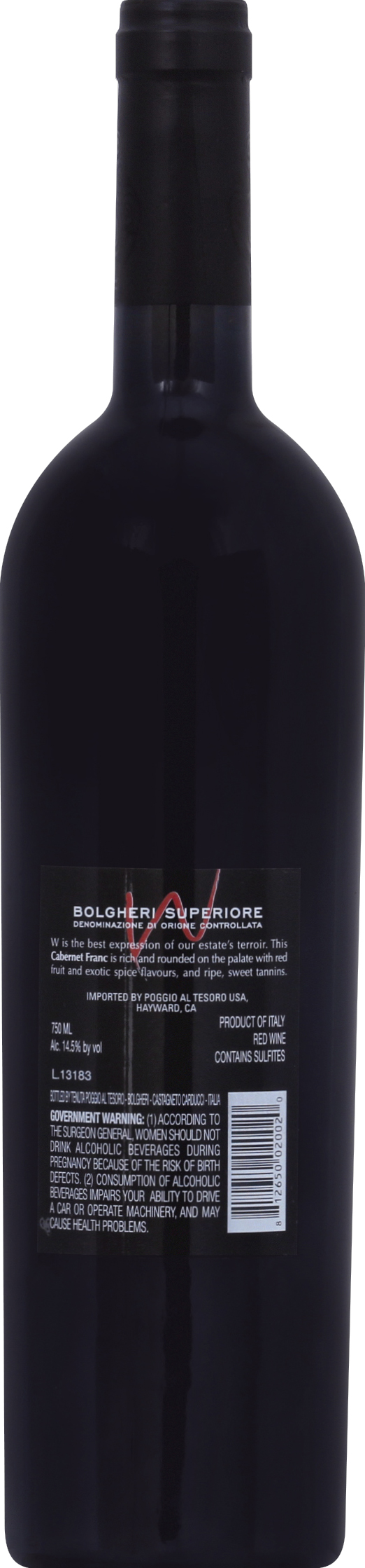 Poggio Al Tesoro Dedicato a Walter Italian Cabernet Franc Red Wine