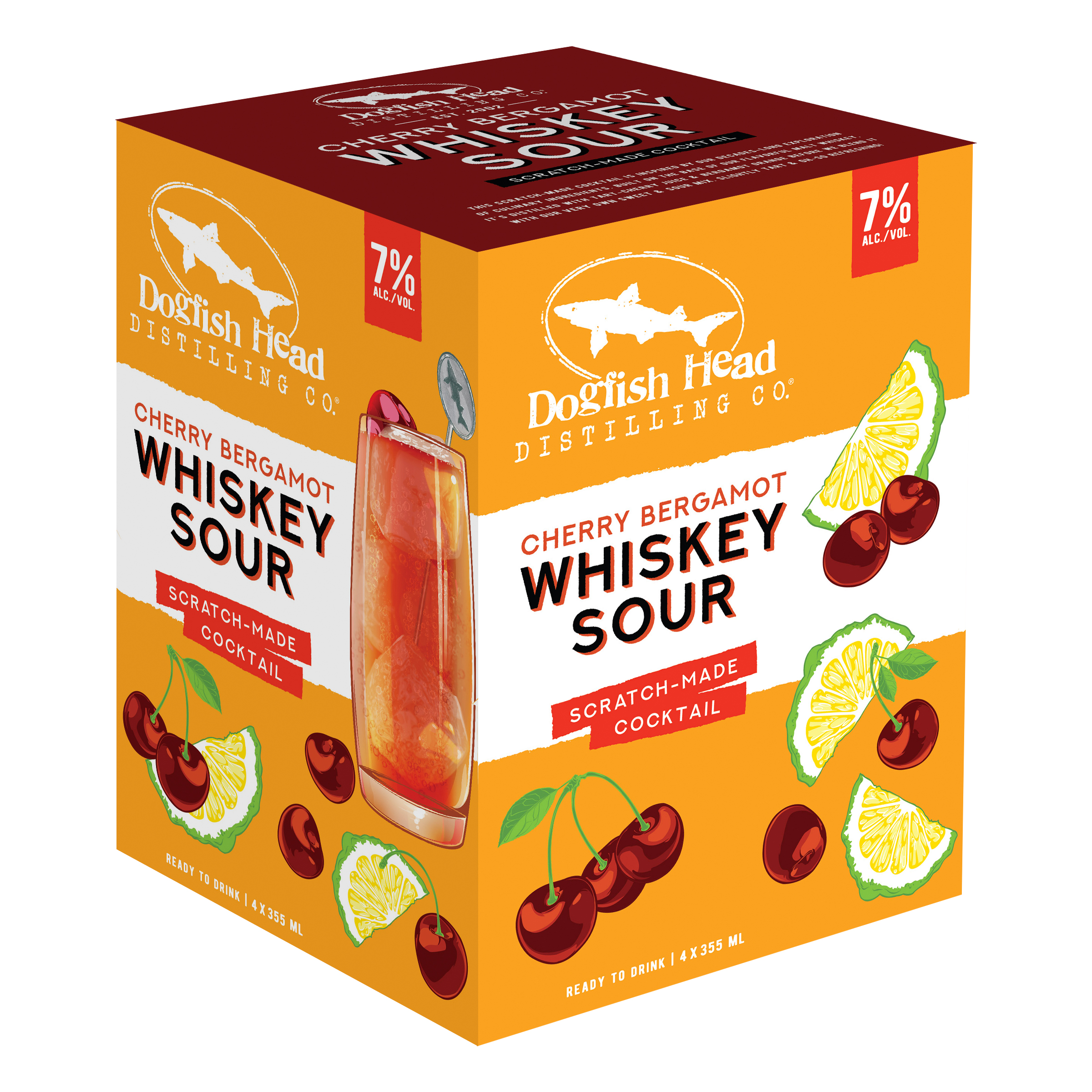DOGFISH HEAD SCRATCH-MADE COCKTAILS CHERRY BERGAMOT WHISKEY SOUR